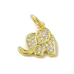 Golden Brass Pave Cubic Zirconia Pendants