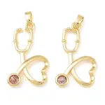 Brass Micro Pave Cubic Zirconia Pendants