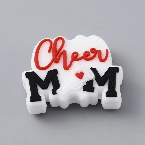 Word Cheer Mom Silicone Beads