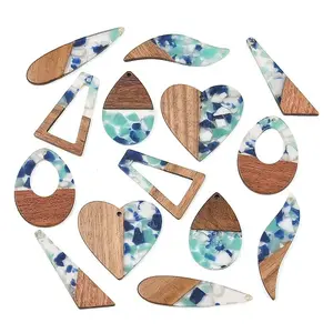 Walnut Wood & Transparent Resin Pendants