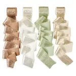 4 Rolls 4 Colors Satin Frayed Ribbon