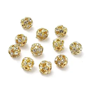 7mm Brass Rhinestone Beads