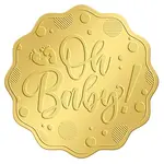 Plastic Self Adhesive Gold Foil Embossed Stickers