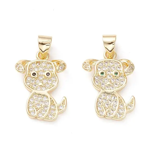 Brass Micro Pave Cubic Zirconia Pendants