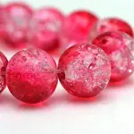 Baking Paint Crackle Glass Bead Strands