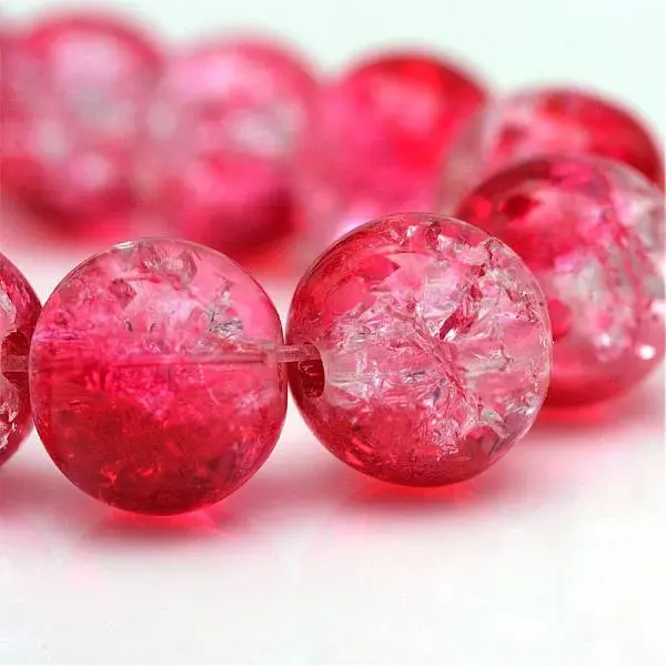 Baking Paint Crackle Glass Bead Strands