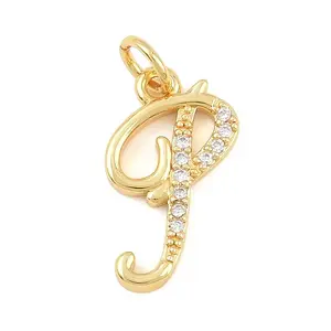 Brass Micro Pave Clear Cubic Zirconia Pendants