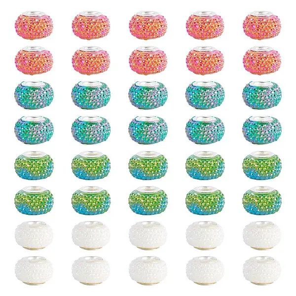 100Pcs Large Hole Resin European Beads