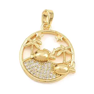 Summer Brass Micro Pave Cubic Zirconia Pendants