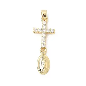 Brass Micro Pave Cubic Zirconia Pendants