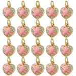 20Pcs Brass Micro Pave Clear Cubic Zirconia Charms