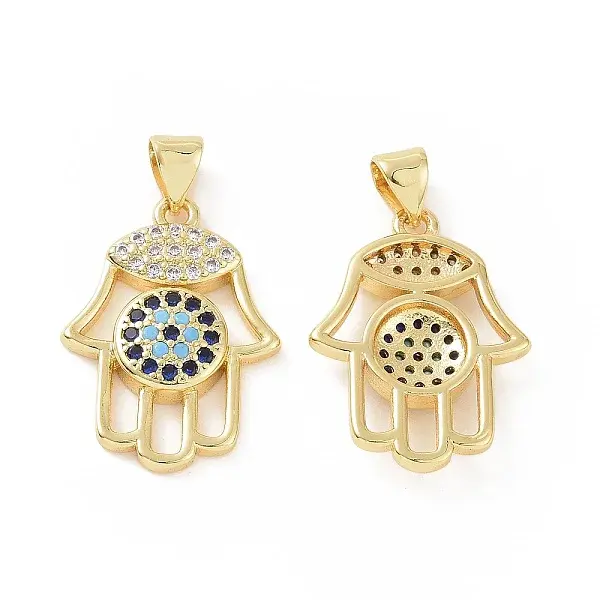 Brass Micro Pave Cubic Zirconia Pendants