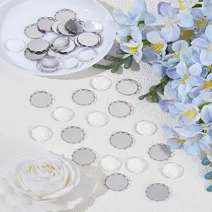 DIY Flat Round 304 Stainless Steel Cabochon Making Kits