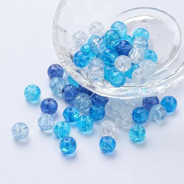 Baking Paint Crackle Glass Beads