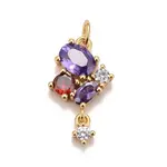 Brass Colorful Cubic Zirconia Pendants