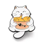 Cat with Fish Enamel Pin