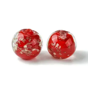 Luminous Handmade Gold Sand Lampwork Beads