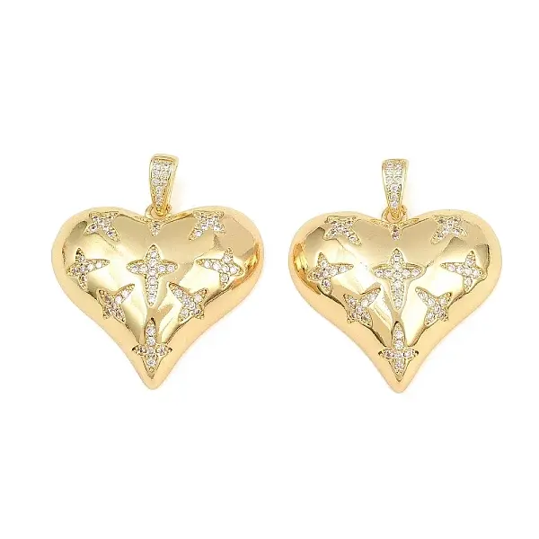 Brass Micro Pave Clear Cubic Zirconia Pendants