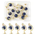 10Pcs Light Gold Plated Alloy Enamel Pendants