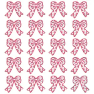 20Pcs Bowknot Embroidery Cloth Iron On/Sew On Patches