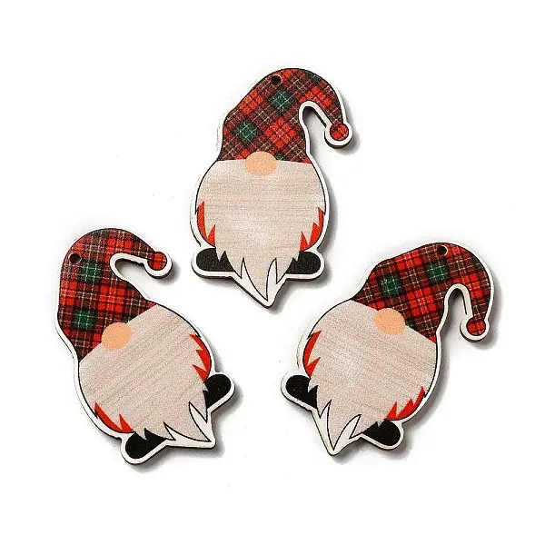 Christmas Single Face Printed Wood Big Pendants