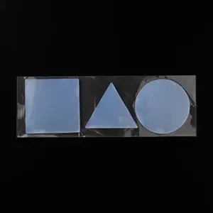 3Pcs Square & Triangle & Flat Round Plastic Gel Printing Plate for Arts and Crafts