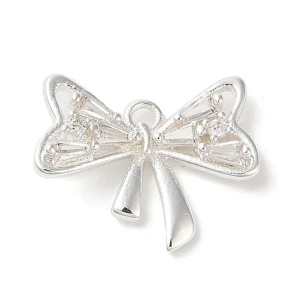 Brass Micro Pave Clear Cubic Zirconia Charms