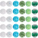 30Pcs 6 Style Polymer Clay Pave Rhinestone Beads