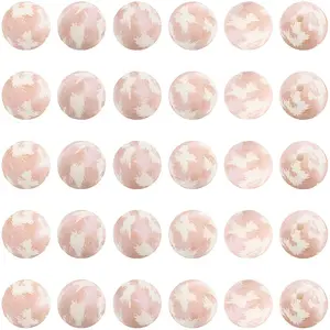30Pcs Printed Round Silicone Focal Beads