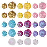 28Pcs 14 Style Sparkly Paillette Plastic Pendant Decorations