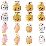 16Pcs 8 Styles Resin Owl Figurines