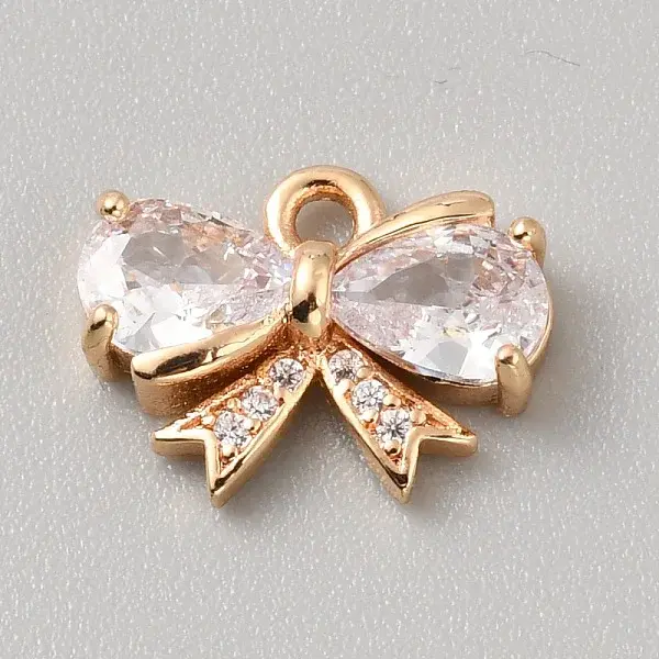 Brass Micro Pave Cubic Zirconia Charms