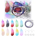 DIY Acrylic Feather Pendant Waxed Cotton Cord Necklace & Earring Making Kits