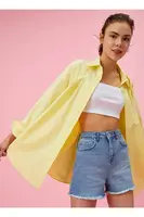 Koton 2sal40015md Normal Waist Open Indigo Women's Denim Shorts