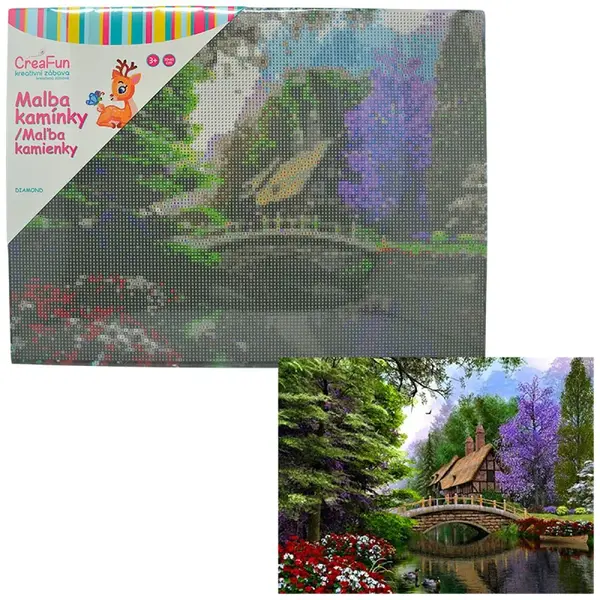 Diamantové maľovanie - Most cez rieku 30 x 40 cm