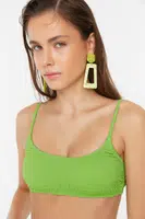 Trendyol Zelený Bralette třpytivý horní díl bikin