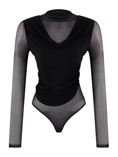 Trendyol Košeľové body  čierna