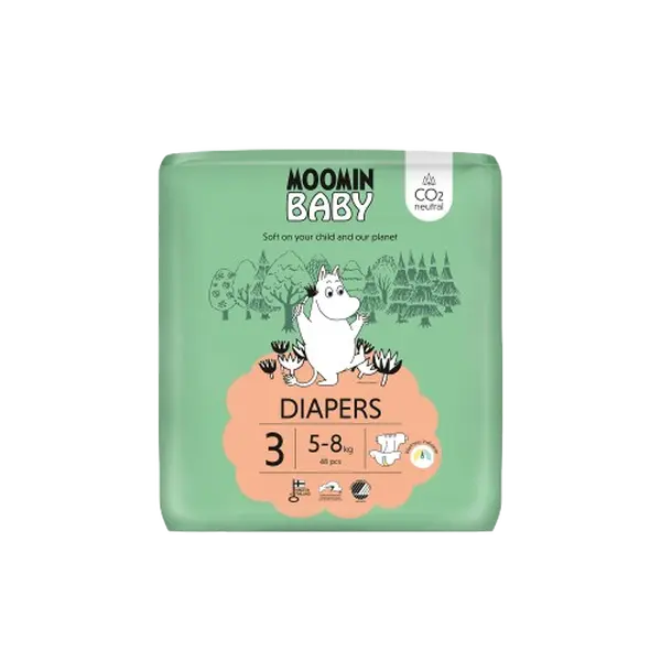 MOOMIN BABY 3 Midi 5–8 kg, eko pleny 48 ks