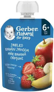 GERBER Natural kapsička jablko, banán a jahoda 90 g