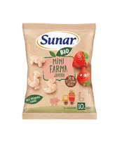 SUNAR BIO dětské křupky mini farma jahoda 10m+, 18 g