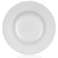 Hluboký talíř Diamond Line, bílý s reliéfem