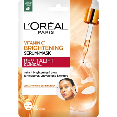L'ORÉAL PARIS Revitalift Clinical rozjasňující pleťová maska s vitaminem C, 26 g