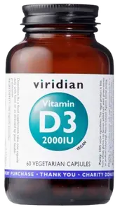 VIRIDIAN Vitamin D3 2000IU 60 kapslí