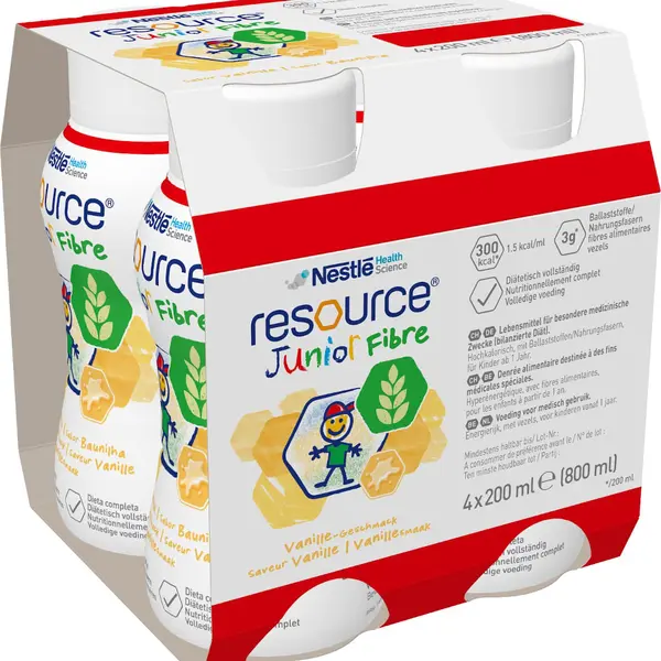 RESOURCE Resource Junior Fibre perorální roztok Vanilka 4 x 200 ml