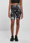 Women's High Waist Tech Mesh AOP Cycle Shorts darkflower