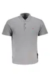 NAPAPIJRI MEN'S GRAY SHORT SLEEVED POLO SHIRT
