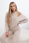 3-piece set sweatshirt + top + leggings beige