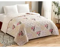 Prehoz na  posteľ Fiori 220x240 cm, kvetinovo ružový%