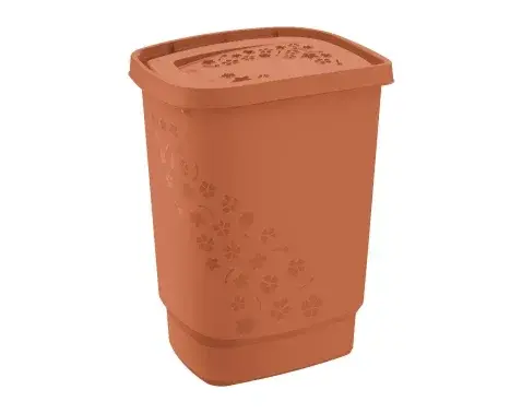 Kôš na bielizeň Flowers 55 l, terakota%