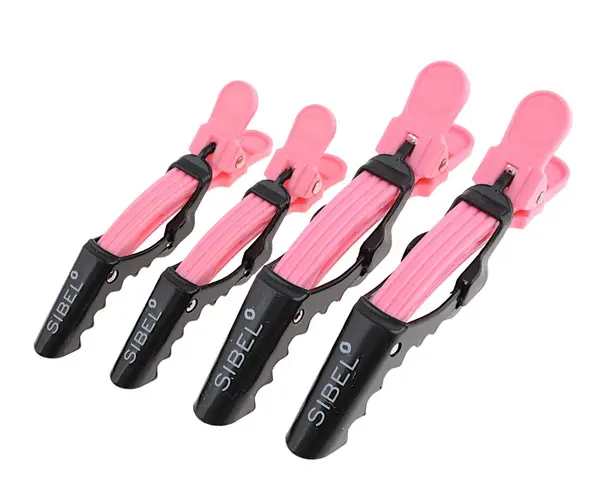 Klipsy do vlasov Sibel Gator - 9 cm, 11 cm, svetlo ružové, 4 ks (934094208) + darček zadarmo
